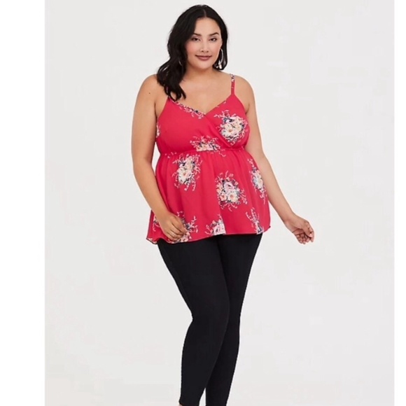 Torrid Pink Floral Blouse, Size 0 - Picture 1 of 8